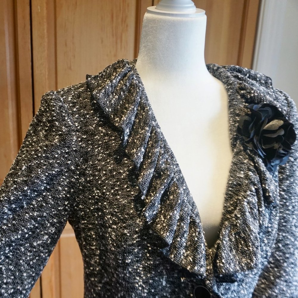 💚 CYNTHIA ROWLEY Speckled Flower Blazer Jacket (L) - Picture 6 of 13